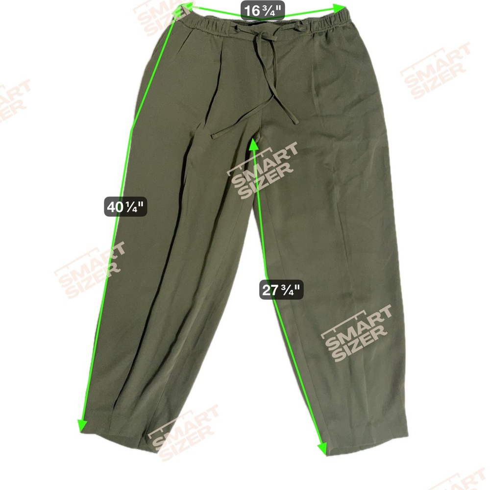 Express Olive Green Drawstring Pull On Pants Large - image 8